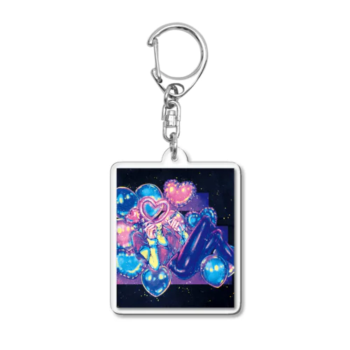 ネオンサインのラブ君 Acrylic Key Chain