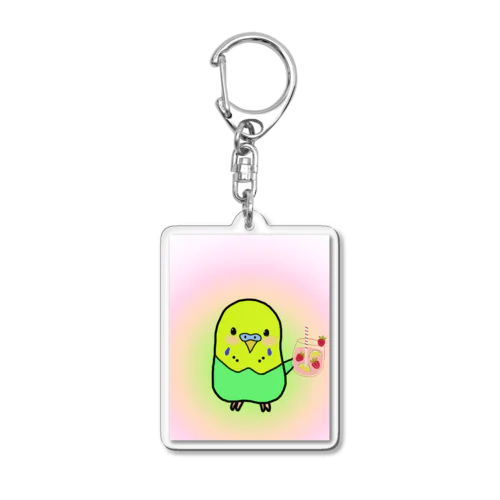 セキセイインコ緑　ふくちゃんグッズ Acrylic Key Chain