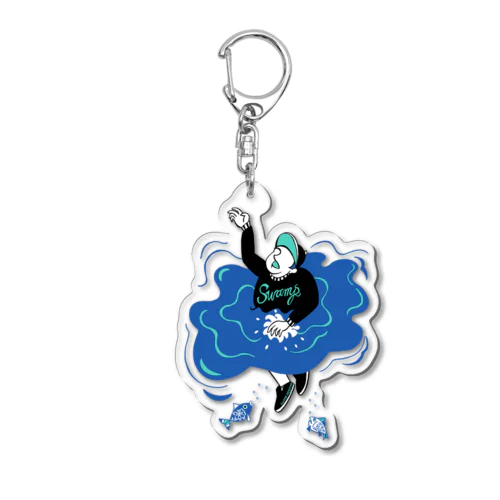 Super Positive Blue Acrylic Key Chain