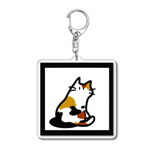 Mikaeri cat (Mi-Ke) Acrylic Key Chain