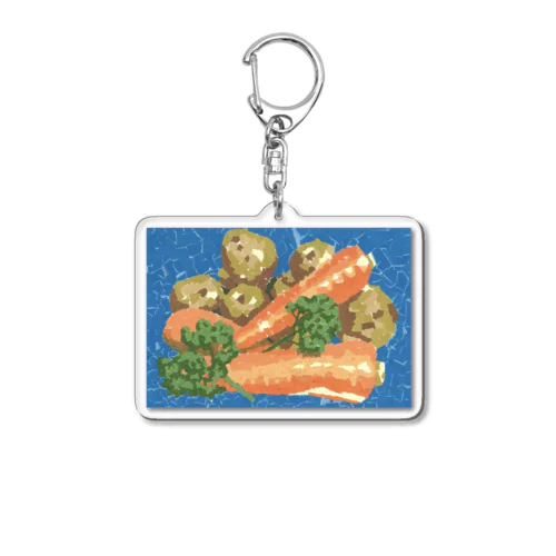 野菜(にんじん/パセリ/じゃがいも)(ちぎり絵/貼り絵) Acrylic Key Chain