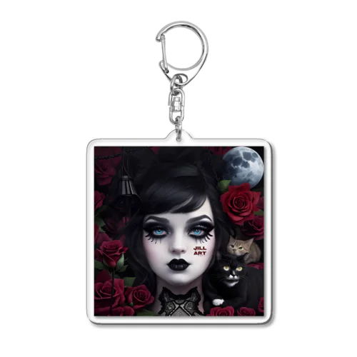 薔薇と猫のゴシックドール Acrylic Key Chain