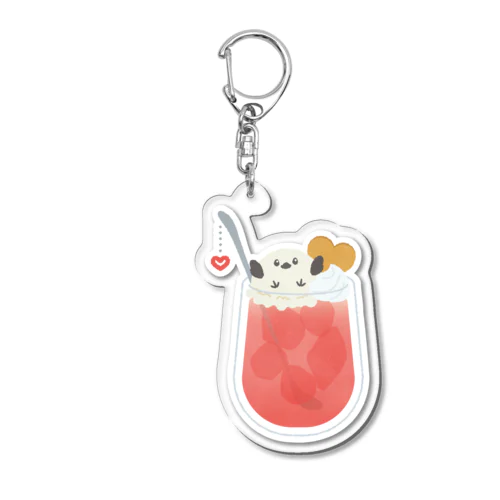 シマエナガイチゴソーダ Acrylic Key Chain