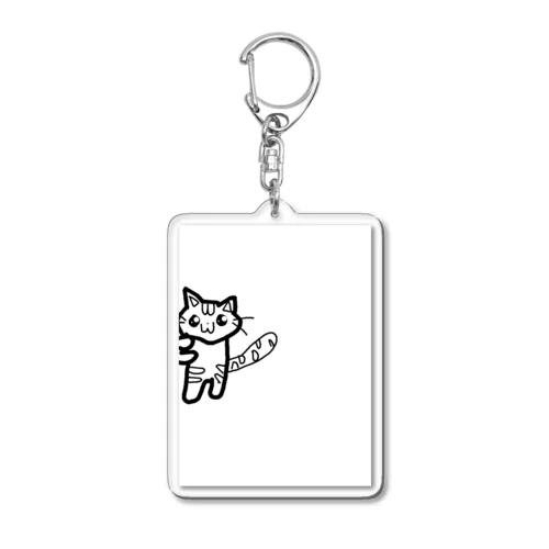 覗くネコ Acrylic Key Chain