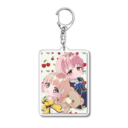 VTuberこころん＆ちっちオリジナルグッズ・むぎとろてんママ描き下ろし Acrylic Key Chain