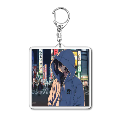 パーカーフードの少女　池袋編 Acrylic Key Chain