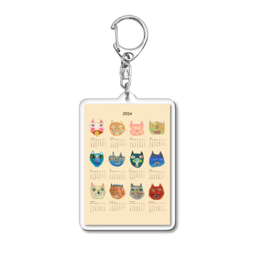 12匹の猫たち Acrylic Key Chain