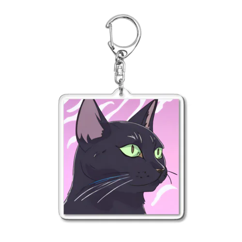 かっこいい黒猫3 Acrylic Key Chain