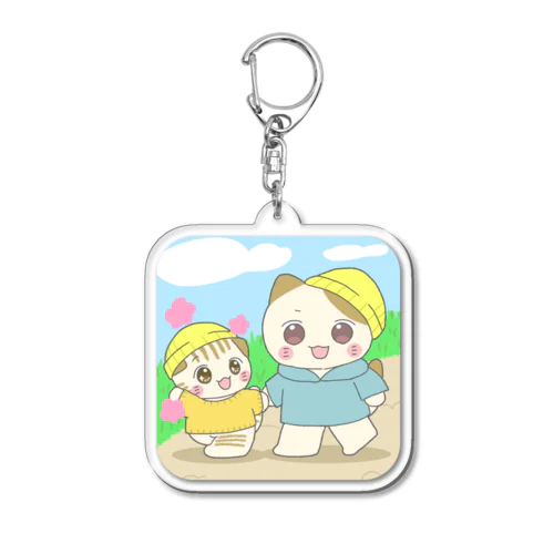 ブラこま、お散歩中 Acrylic Key Chain