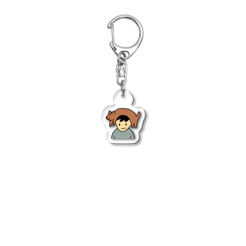 犬帽子男の子 Acrylic Key Chain