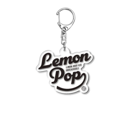 レモンポップ（タイポグラフィBLACK） Acrylic Key Chain