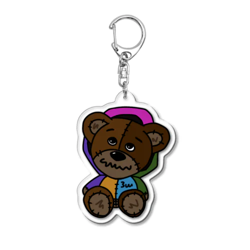 #4 カラフルクマくん マルチカラージャケット Acrylic Key Chain