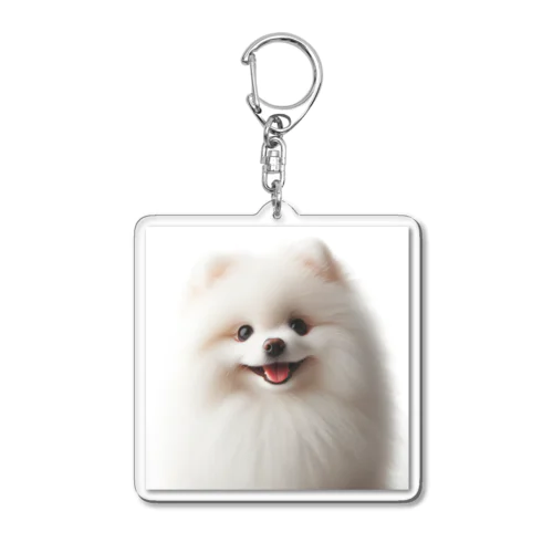 白ポメグッズ Acrylic Key Chain