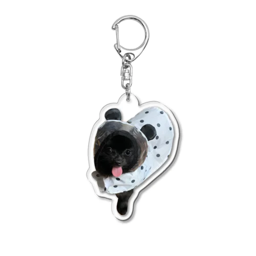 白黒ポメ Acrylic Key Chain