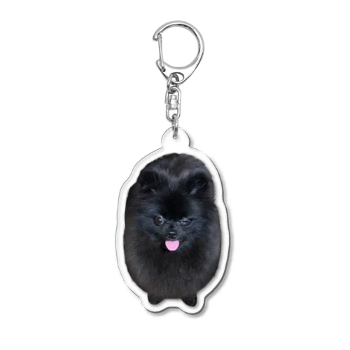 ウインク黒ポメ Acrylic Key Chain