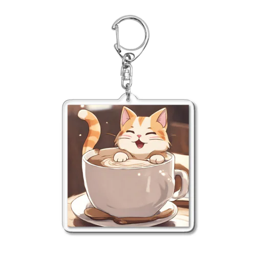 カプチーノ猫 Acrylic Key Chain