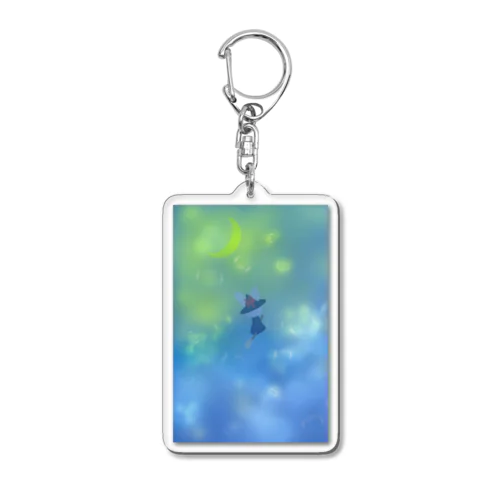 夜を飛ぶ魔法使い（ウサギ） Acrylic Key Chain