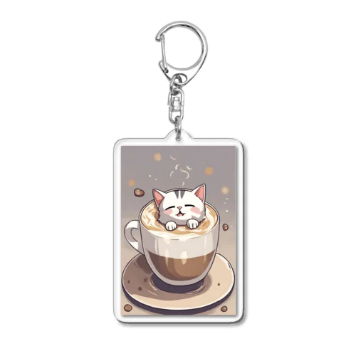 至福のカプチーノ猫🐈 Acrylic Key Chain