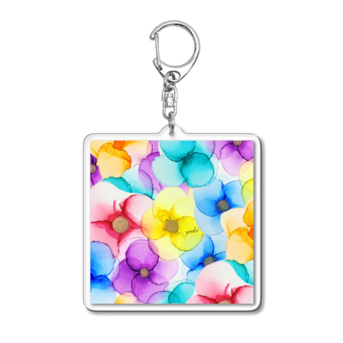 Rainbow Flower アクリルキーホルダー