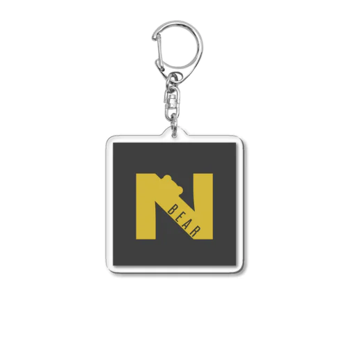 N bear レトロなきいろグレー Acrylic Key Chain