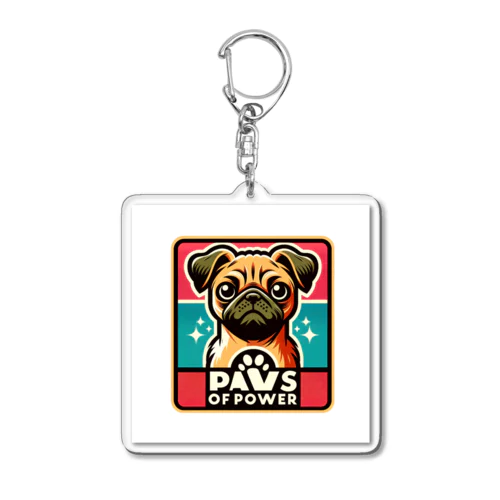 パグチワワ「Paws of Power」 アクリルキーホルダー