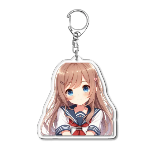 AIが作った可愛い制服の女の子 Acrylic Key Chain