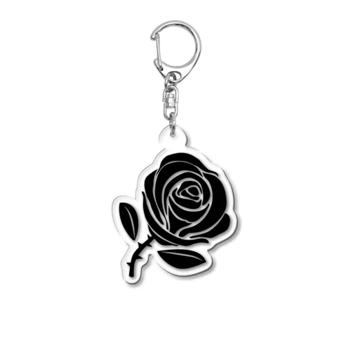 白黒薔薇 Acrylic Key Chain