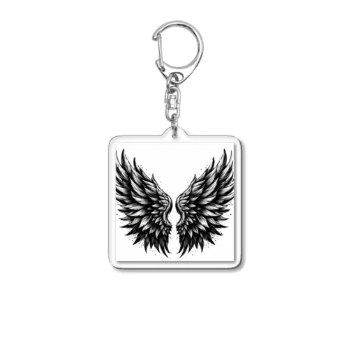 モノクロ好きのための【羽根】 Acrylic Key Chain