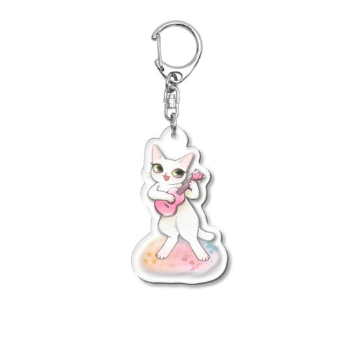 ウクレレねこ Acrylic Key Chain