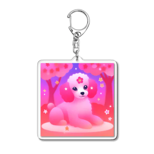 お花見犬 Acrylic Key Chain