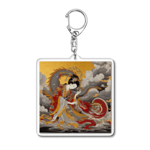 赤龍を従えた女神 Acrylic Key Chain