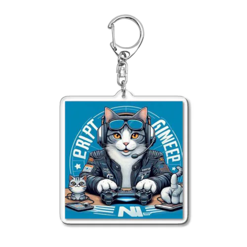 猫とプロゲーマー Acrylic Key Chain