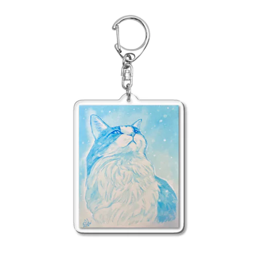 雪明ーノルウェージャンフォレストキャット Acrylic Key Chain