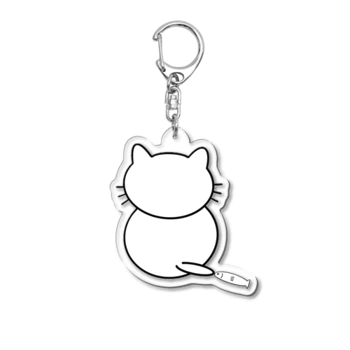 背中でお腹すいてますよと訴えるねこくん Acrylic Key Chain