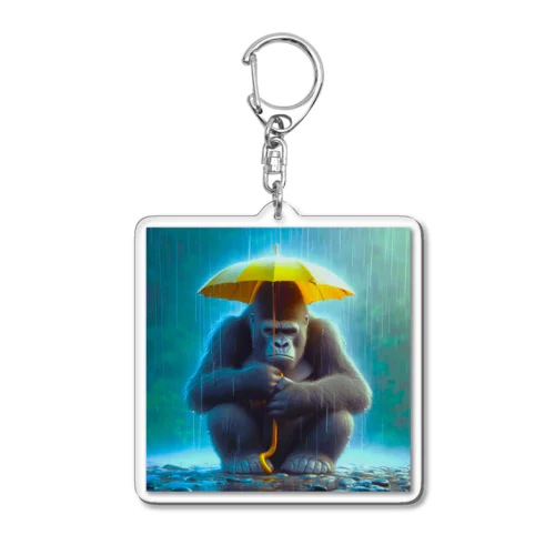 雨の日ゴリラ Acrylic Key Chain