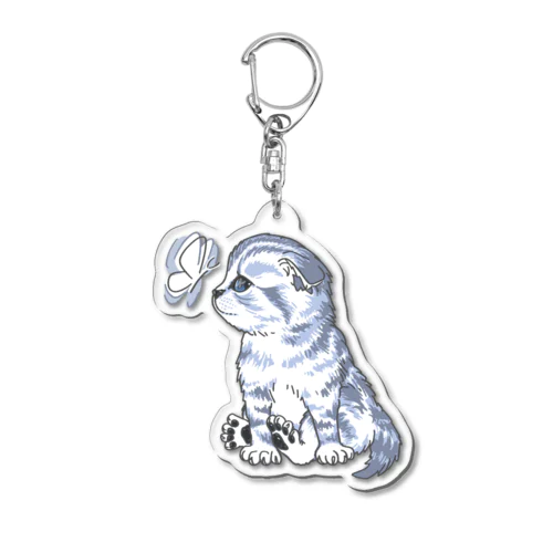 ちょうちょだよニャーちゃん Acrylic Key Chain