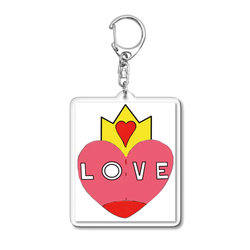 LOVE THE HEART Acrylic Key Chain