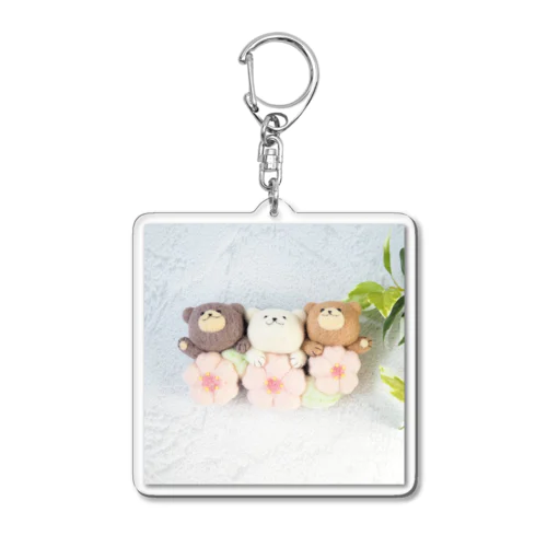 くまの3兄弟（桜） Acrylic Key Chain