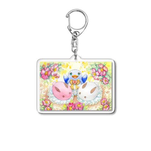 ペンギンおやつ☆うさぎまんじゅう Acrylic Key Chain