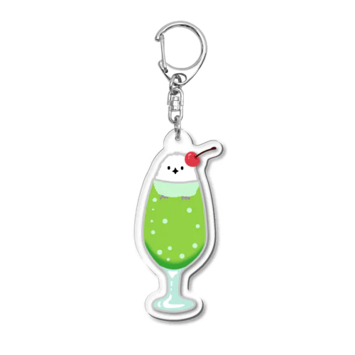 シマエナガソーダ（グリーン） Acrylic Key Chain