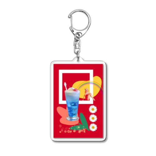 青いクリームソーダ✤ Acrylic Key Chain