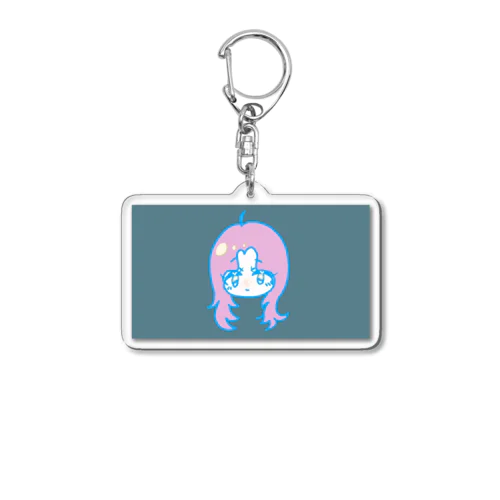 ピンクの髪の女の子 Acrylic Key Chain