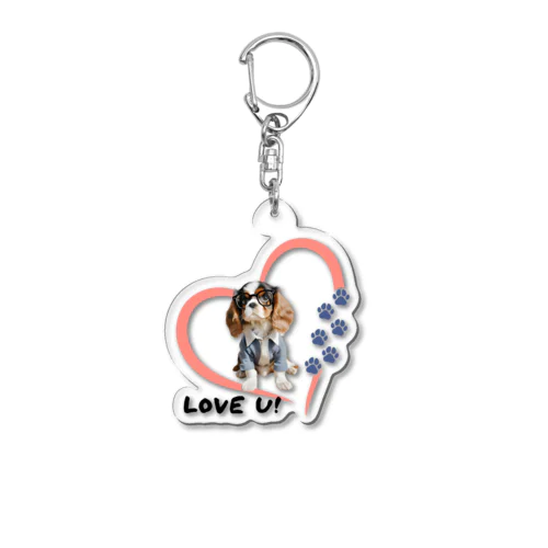 I LOVE キャバリア♥ Acrylic Key Chain