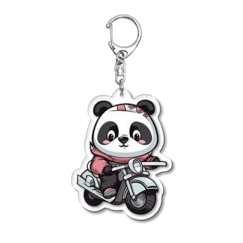 Cute bike and panda-chan アクリルキーホルダー