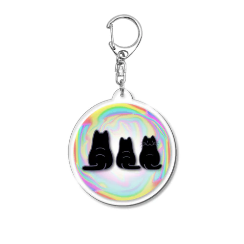 にゃんこたちの背中　 Acrylic Key Chain