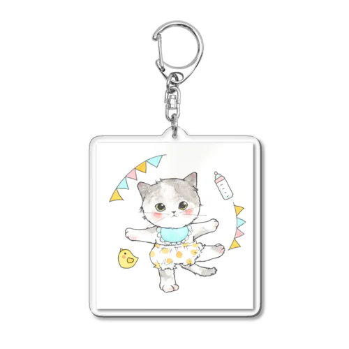 ちびﾆｬﾝちゃん　水玉パンツ Acrylic Key Chain