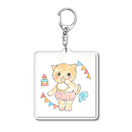 ちびﾆｬﾝちゃん　おしゃぶりﾆｬﾝ Acrylic Key Chain