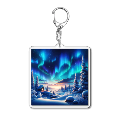 オーロラのある風景 Acrylic Key Chain