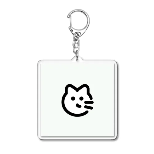 白ねこスタンプロゴ Acrylic Key Chain