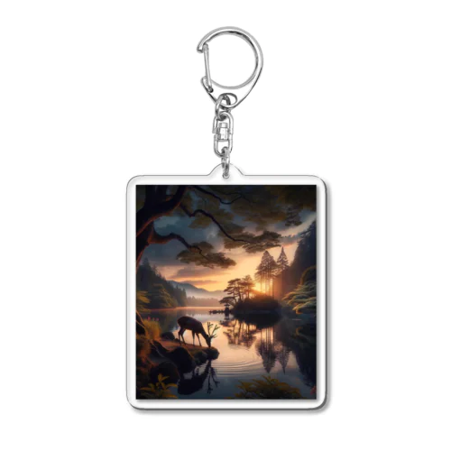 湖畔の鹿 Acrylic Key Chain